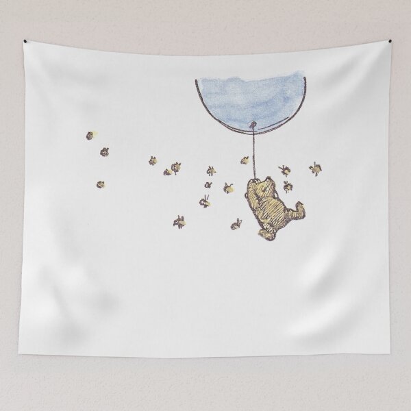 Item preview, Classic Vintage Original Pooh Bear Watercolor Balloon and Bees designed and sold by PoohsCompany.