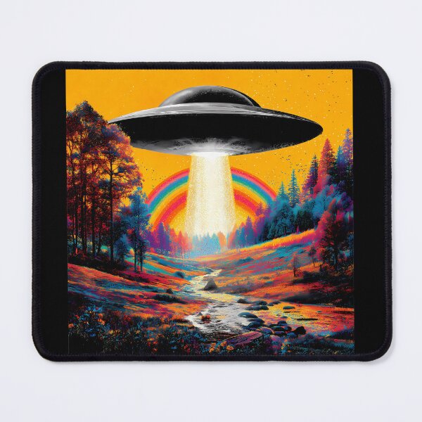 Item preview, UFO Trippy Psychedelia Poster designed and sold by AwesomeAiArt.