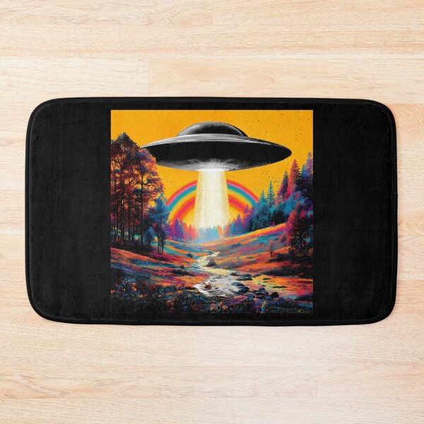 Item preview, UFO Trippy Psychedelia Poster designed and sold by AwesomeAiArt.