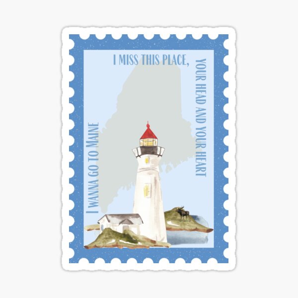 Vista previa del artículo con la obra «Quiero ir a Maine», diseñado y vendido por punchypeachdesigns.
