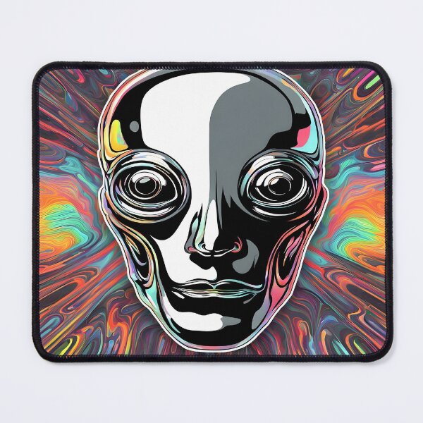 Item preview, Psychedelic Chrome Alien Face designed and sold by DMT-FM.