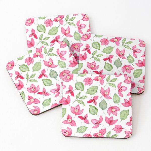 Item preview, Pink Bougainvillea in Watercolor Pattern (White) designed and sold by andrebalest.art.