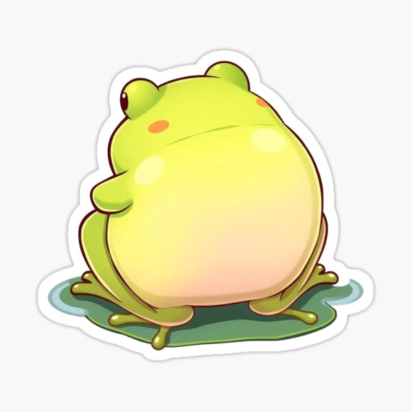 Item preview, Kawaii Frog Butt Sticker – Cute & Chubby on Lily Pad designed and sold by Gscode.