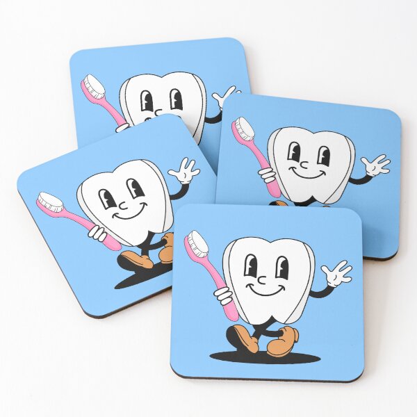 Item preview, Flat Design Illustration with Character Fun Tooth and Brush designed and sold by AlginaPugachova.