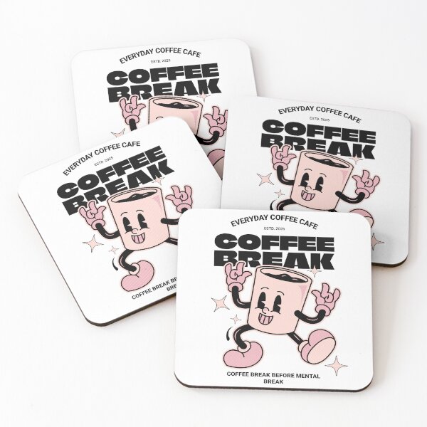 Item preview, Coffee Break – Retro Cartoon Mug Mental Health Humor designed and sold by digifaxdesign.