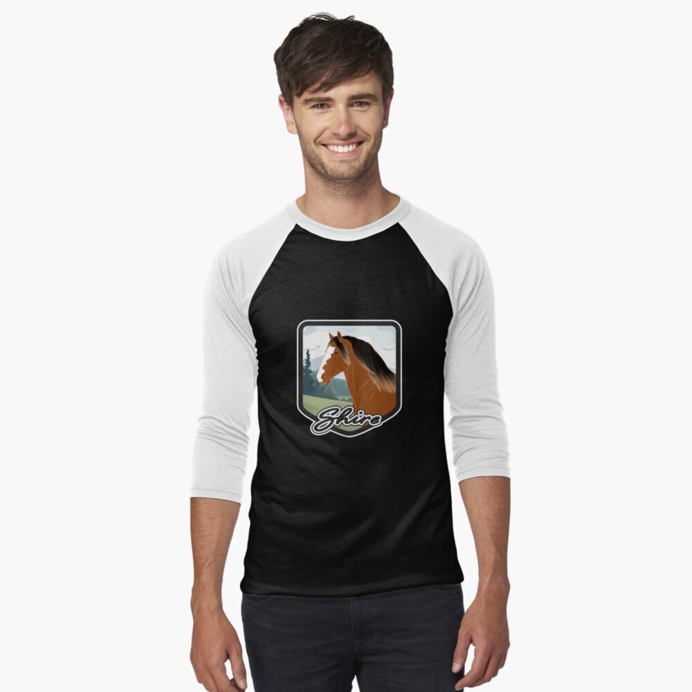 Aperçu de l'œuvre T-shirt baseball manches ¾ créée et vendue par WebEquitation.