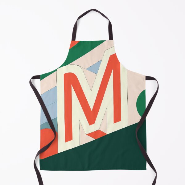 Item preview, M Stylized Block Letters Geometric Backgrounds Colorful Art designed and sold by ART ATTACK ZONE.