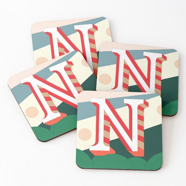 Item preview, N Stylized Block Letters Geometric Backgrounds Colorful Art designed and sold by ART ATTACK ZONE.