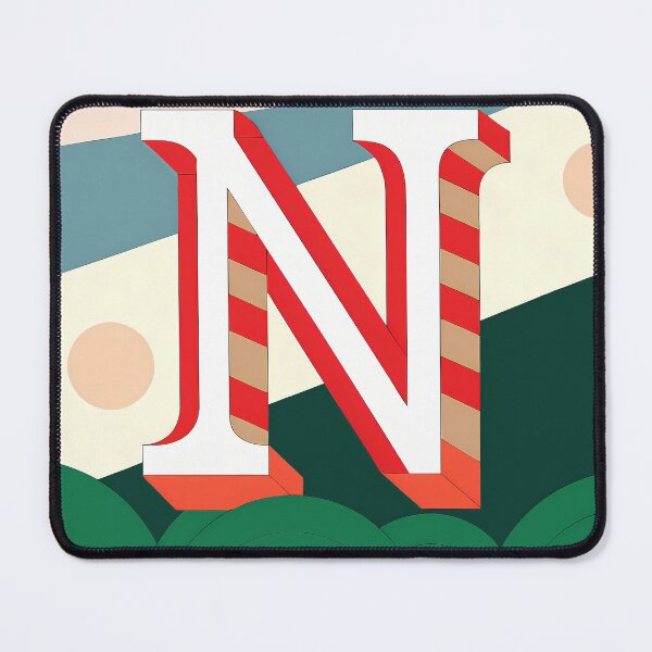 Item preview, N Stylized Block Letters Geometric Backgrounds Colorful Art designed and sold by ART ATTACK ZONE.