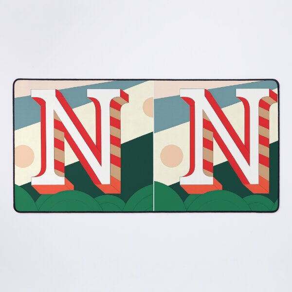 Item preview, N Stylized Block Letters Geometric Backgrounds Colorful Art designed and sold by ART ATTACK ZONE.