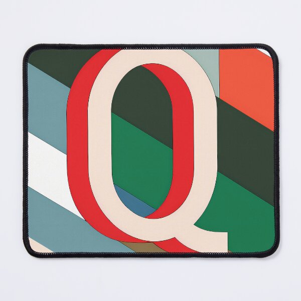 Item preview, Q Stylized Block Letters Geometric Backgrounds Colorful Art designed and sold by ART ATTACK ZONE.