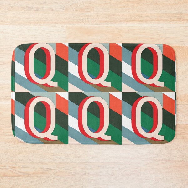 Item preview, Q Stylized Block Letters Geometric Backgrounds Colorful Art designed and sold by ART ATTACK ZONE.