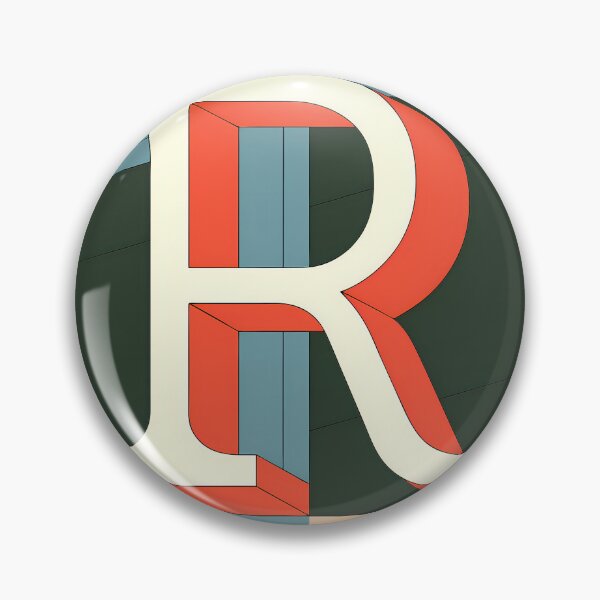 Item preview, R Stylized Block Letters Geometric Backgrounds Colorful Art designed and sold by ART ATTACK ZONE.