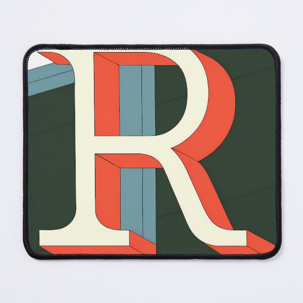 Item preview, R Stylized Block Letters Geometric Backgrounds Colorful Art designed and sold by ART ATTACK ZONE.