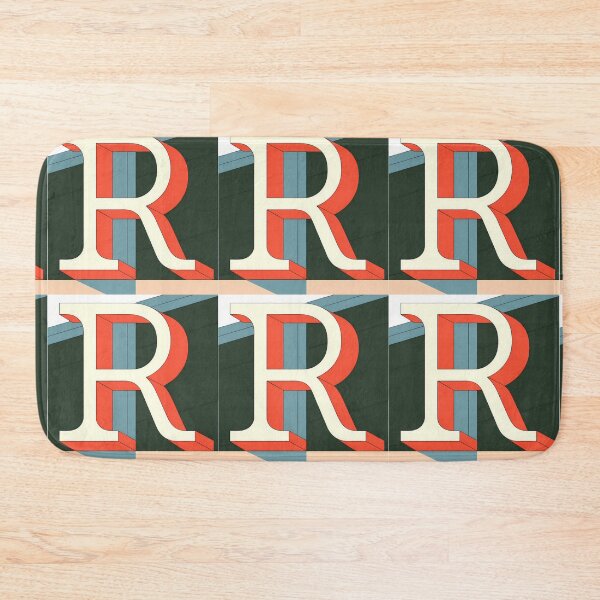 Item preview, R Stylized Block Letters Geometric Backgrounds Colorful Art designed and sold by ART ATTACK ZONE.