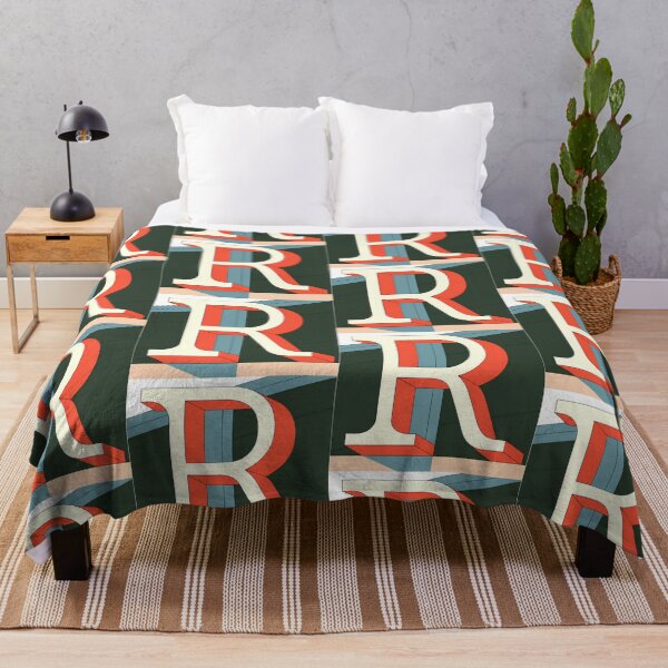 Item preview, R Stylized Block Letters Geometric Backgrounds Colorful Art designed and sold by ART ATTACK ZONE.