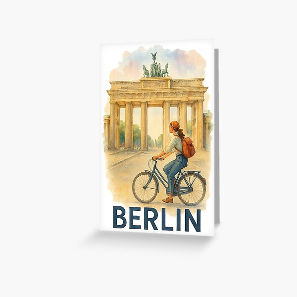 Artikel-Vorschau von Berlin Alltag – Brandenburger Tor & Fahrradfahrer*in, designt und verkauft von Design-Fabrik.
