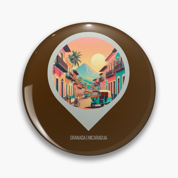 Item preview, Granada Nicaragua 80s Comic Style Art – Retro AI City Design for T-Shirts, Stickers, Posters & Travel Gifts designed and sold by knalpot-design.