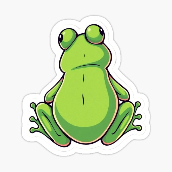 Item preview, Cheeky Chubby Frog Butt Sticker – Playful & Cute designed and sold by Gscode.