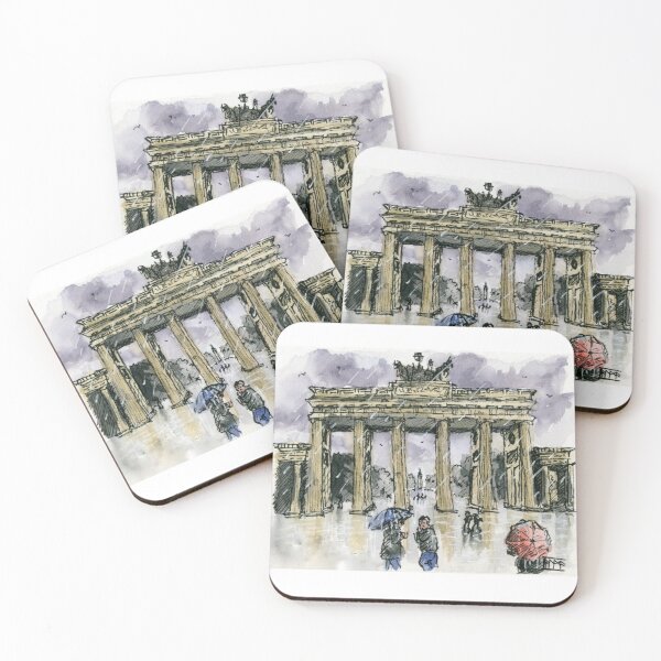 Artikelvorschau, Brandenburger Tor Berlin Skizze – Rainy Urban Travel Art entworfen und verkauft von TAMaassen.