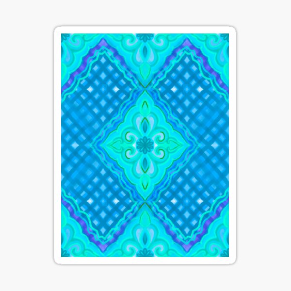 Item preview, Painted Filigree Stars Blue Teal Diamonds designed and sold by Kristi Duggins.