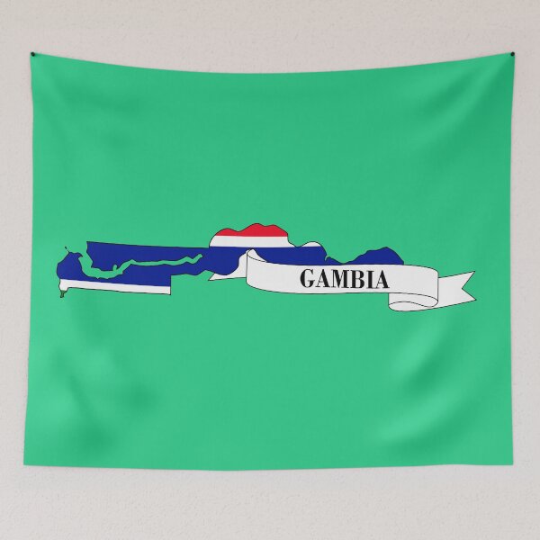Item preview, Flag map of Gambia designed and sold by visual adventures.