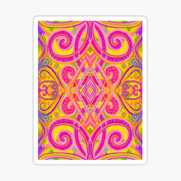 Item preview, Painted Filigree Yellow Pink Swirls  designed and sold by Kristi Duggins.