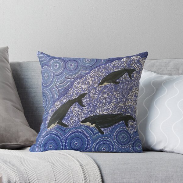 Item preview, 3 Whales at Long Reef, Northern Beaches Indigenous Dot Painting Authentic Art designed and sold by LOSTMANLY.