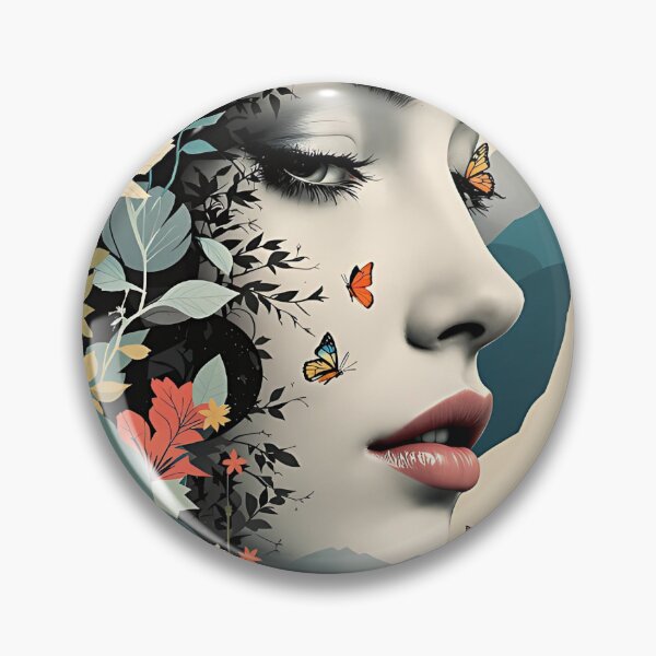 Item preview, A beautiful woman with flowers and butterflies. designed and sold by ReneMM.