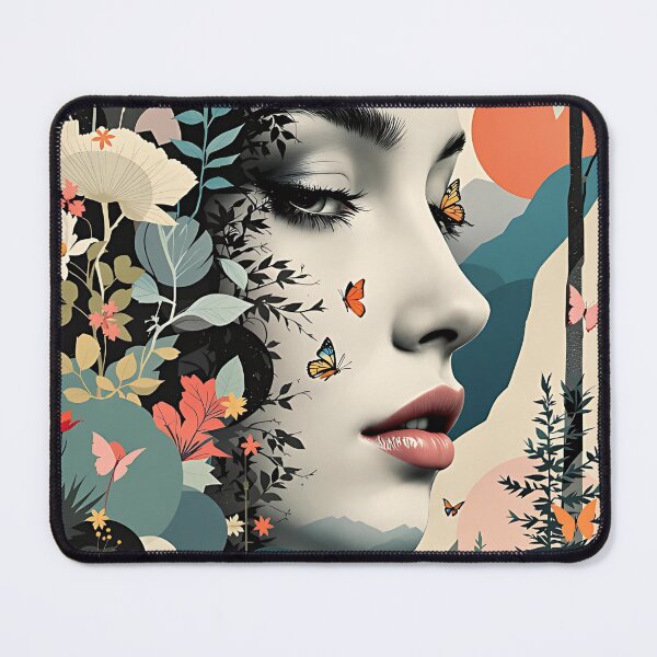 Item preview, A beautiful woman with flowers and butterflies. designed and sold by ReneMM.