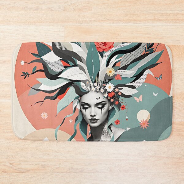 Item preview, A beautiful woman stands in front of mountains, flowers and butterflies. designed and sold by ReneMM.