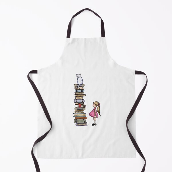 Item preview, A CAT, a Little GIRL, and a TALL Stack of BOOKS designed and sold by JoyfulWhimsy.