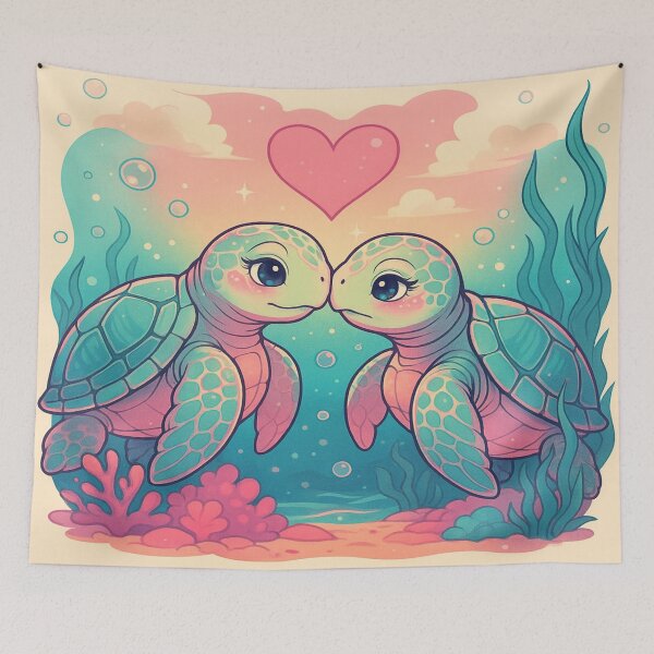 Item preview, Romantic Turtle Love – Dolled-up turtle romance. Turtles show true affection! designed and sold by FotoworldEdel.