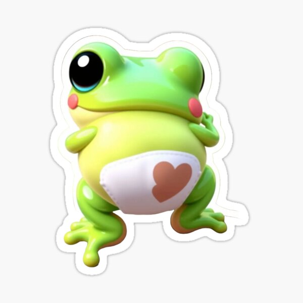 Item preview, Pixar-Style Baby Frog Butt Sticker – Ultra Cute & Chubby designed and sold by Gscode.