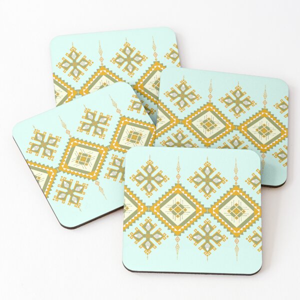Item preview, Modern Geometice Ethnic Pattern Yellow Green designed and sold by Nippitchaya.