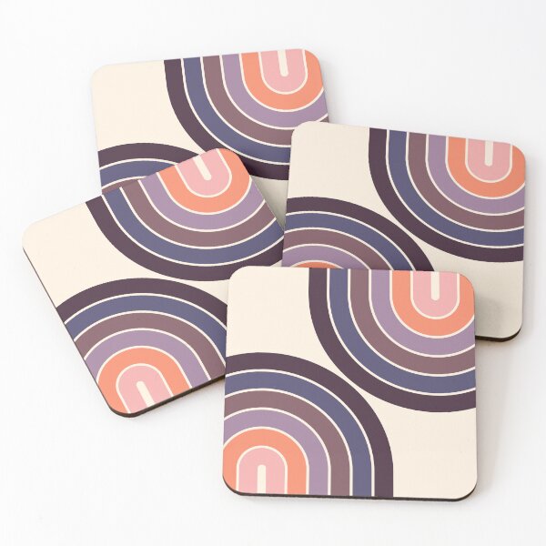 Item preview, Midcentury Modern Geometric Rainbow C9 in Aesthetic Sunset Vibes Purple Orange Pink designed and sold by nineFlorals.