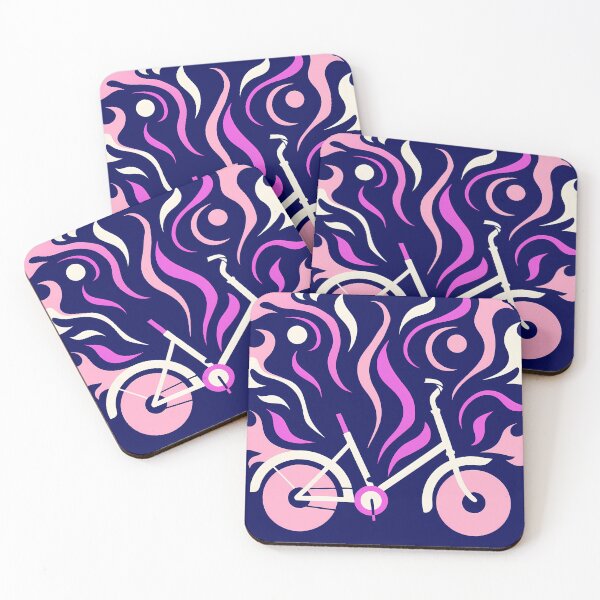 Item preview, Stylized Purple and White Bicycle Illustration designed and sold by ART ATTACK ZONE.