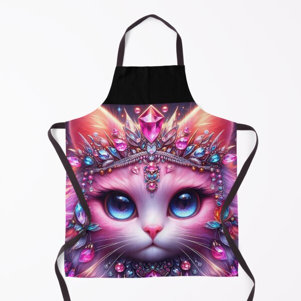 Item preview, Bejewelled Pink Cat – Royal Fantasy Kitten Portrait designed and sold by EmeraldeaArt.