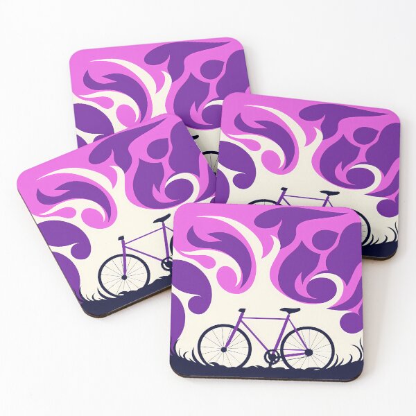 Item preview, Purple Bicycle Silhouette with Abstract Background designed and sold by ART ATTACK ZONE.