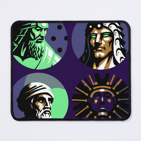 Item preview, Stylized Ancient Figures in Circular Frames designed and sold by ART ATTACK ZONE.