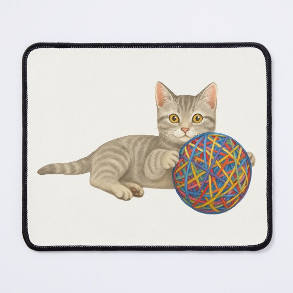 Item preview, Gato atigrado juguetón con ovillo de lana designed and sold by Patternicity.