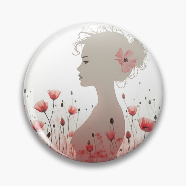 Item preview, Ethereal Poppy Woman - Minimalist Floral Silhouette Serenity Art designed and sold by VA Design.