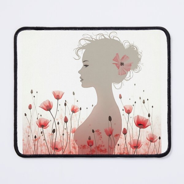 Item preview, Ethereal Poppy Woman - Minimalist Floral Silhouette Serenity Art designed and sold by VA Design.