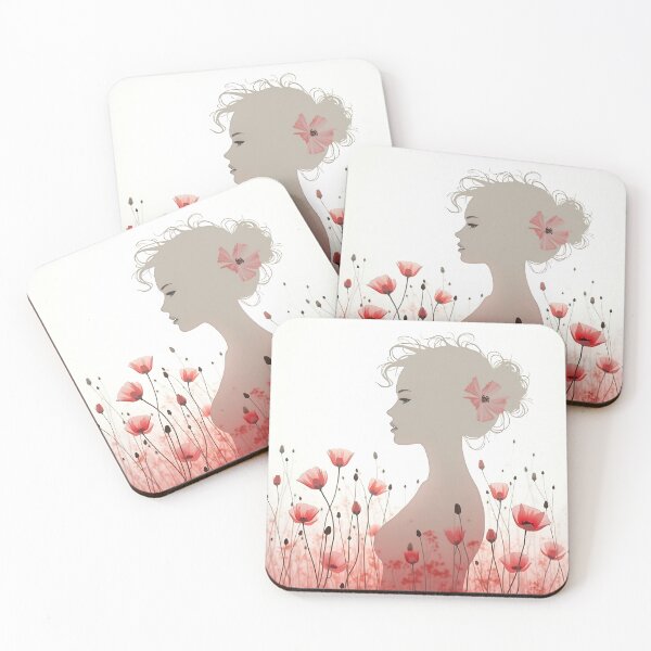 Item preview, Ethereal Poppy Woman - Minimalist Floral Silhouette Serenity Art designed and sold by VA Design.
