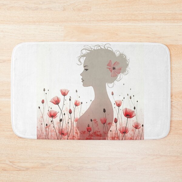 Item preview, Ethereal Poppy Woman - Minimalist Floral Silhouette Serenity Art designed and sold by VA Design.
