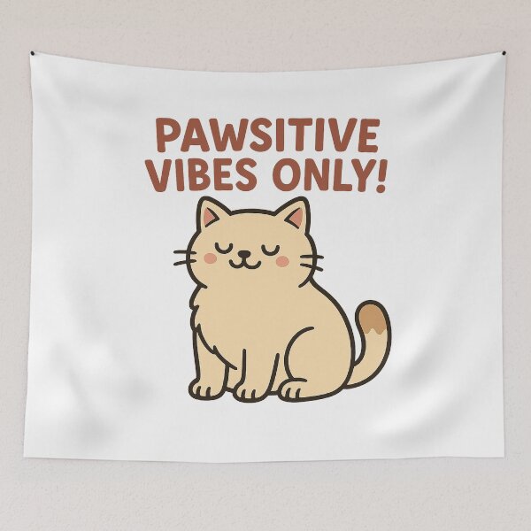 Item preview, Pawsitive Vibes Only - Cat Design designed and sold by FriskySloths.