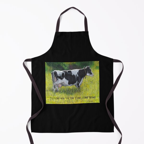 Item preview, I'll Love You 'Til The COWS Come Home, Holstein Cow in Sunny Meadow designed and sold by JoyfulWhimsy.