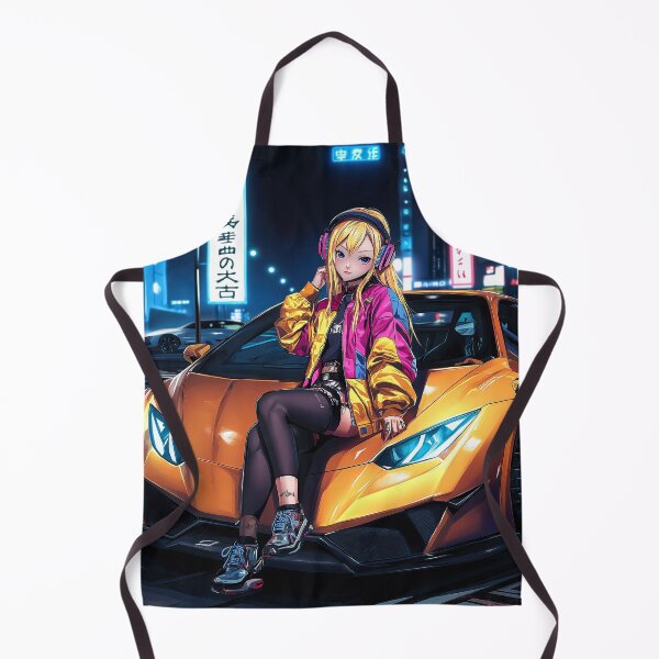 Item preview, Racer anime girl with sports car portrait art designed and sold by TheArtistOf2022.