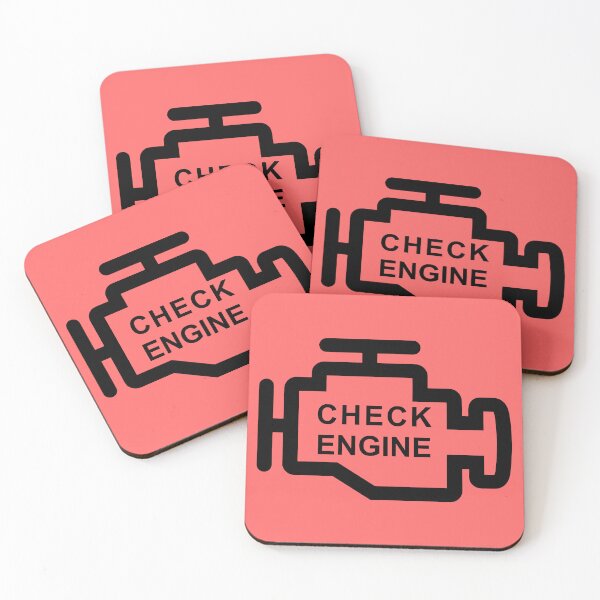 Item preview, CHECK ENGINE (#FF6666) designed and sold by Marlon Oseguera.