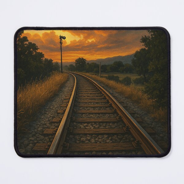 Item preview, Railway at sunset designed and sold by GraficDesigners.